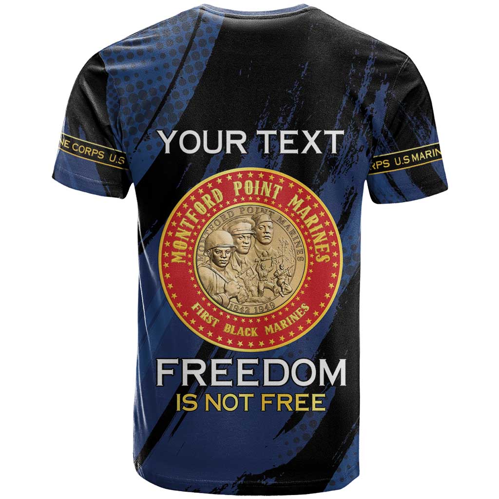 Personalized Honoring the First Black Marines T shirt Montford Point Heroes - Blue - African Pride