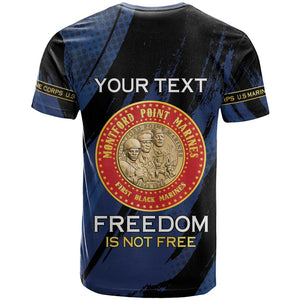 Personalized Honoring the First Black Marines T shirt Montford Point Heroes - Blue - African Pride