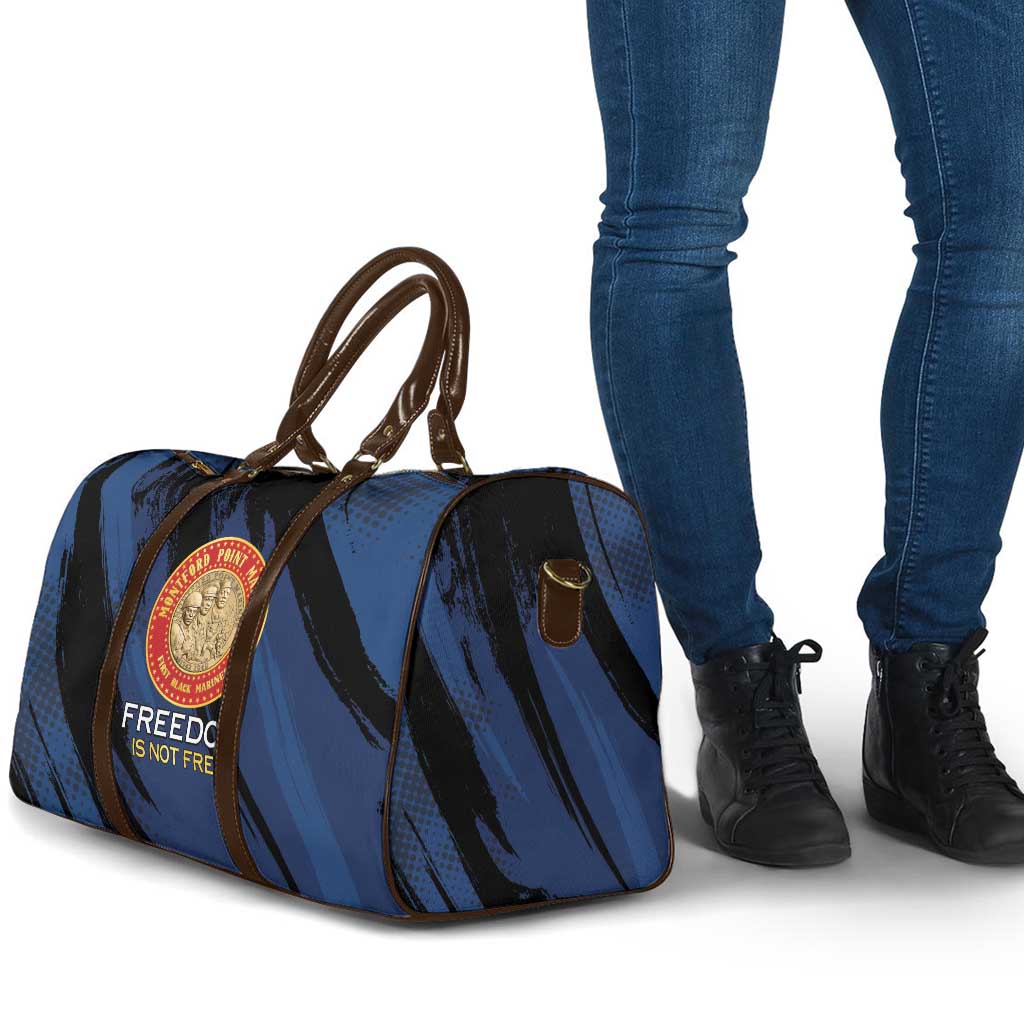 Proud to Honor Montford Point Marines Travel Bag Freedom Is Not Free - Blue