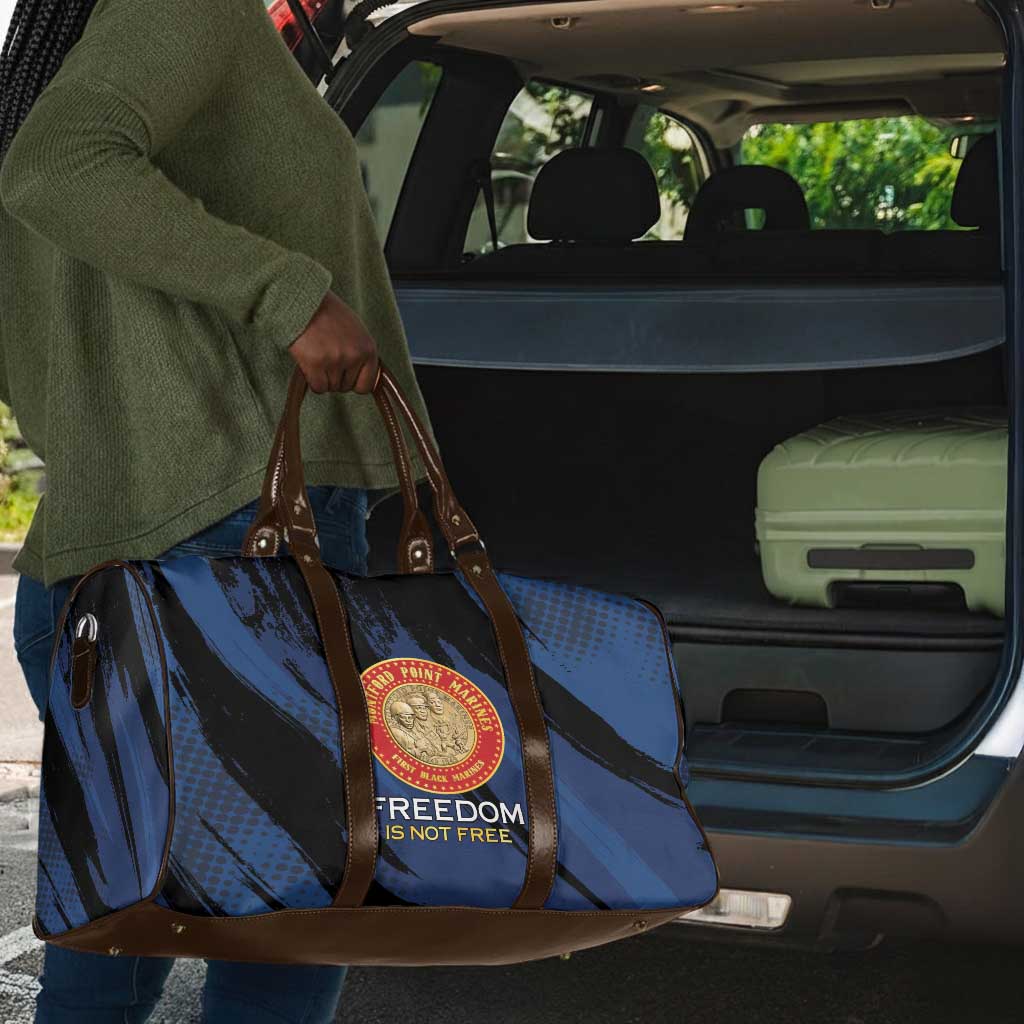 Proud to Honor Montford Point Marines Travel Bag Freedom Is Not Free - Blue