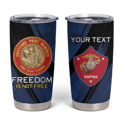 Personalized Honoring the First Black Marines Tumbler Cup Montford Point Heroes - Blue - African Pride