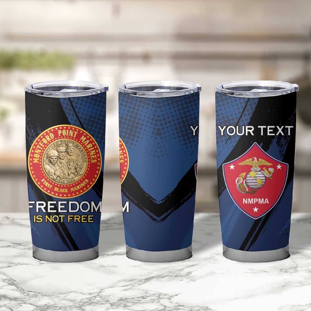 Personalized Honoring the First Black Marines Tumbler Cup Montford Point Heroes - Blue - African Pride