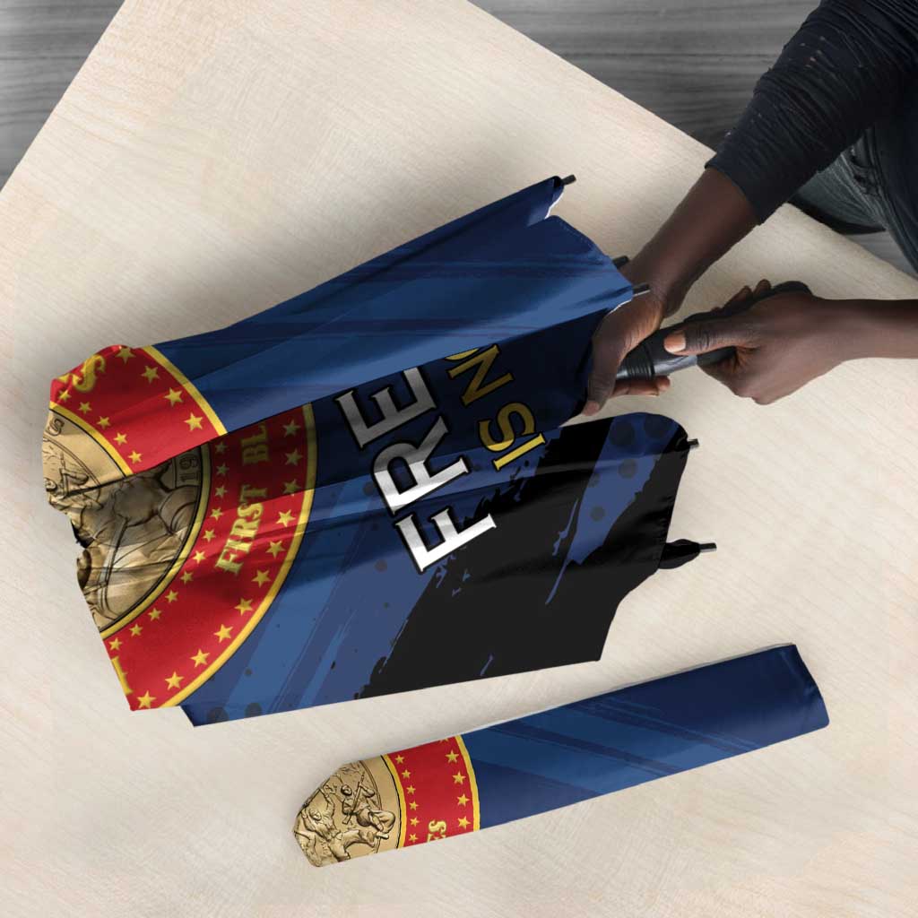 Proud to Honor Montford Point Marines Umbrella Freedom Is Not Free - Blue