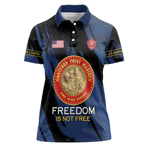 Personalized Honoring the First Black Marines Women Polo Shirt Montford Point Heroes - Blue - African Pride