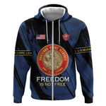 Personalized Honoring the First Black Marines Zip Hoodie Montford Point Heroes - Blue - African Pride
