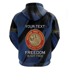 Personalized Honoring the First Black Marines Zip Hoodie Montford Point Heroes - Blue - African Pride