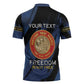 Personalized Proud to Honor Montford Point Marines Zipper Polo Shirt Freedom Is Not Free - Blue