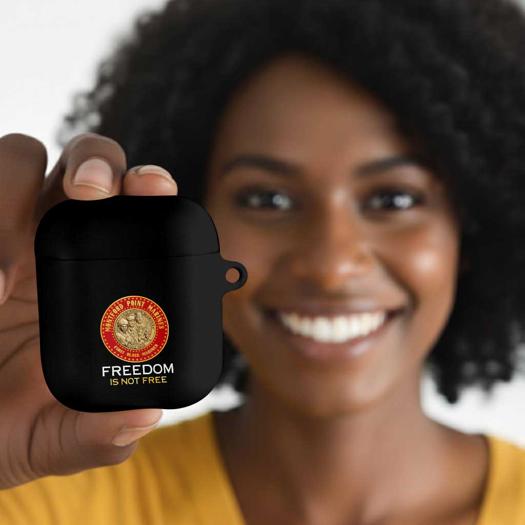 Proud to Honor Montford Point Marines AirPods Case Freedom Is Not Free - Black