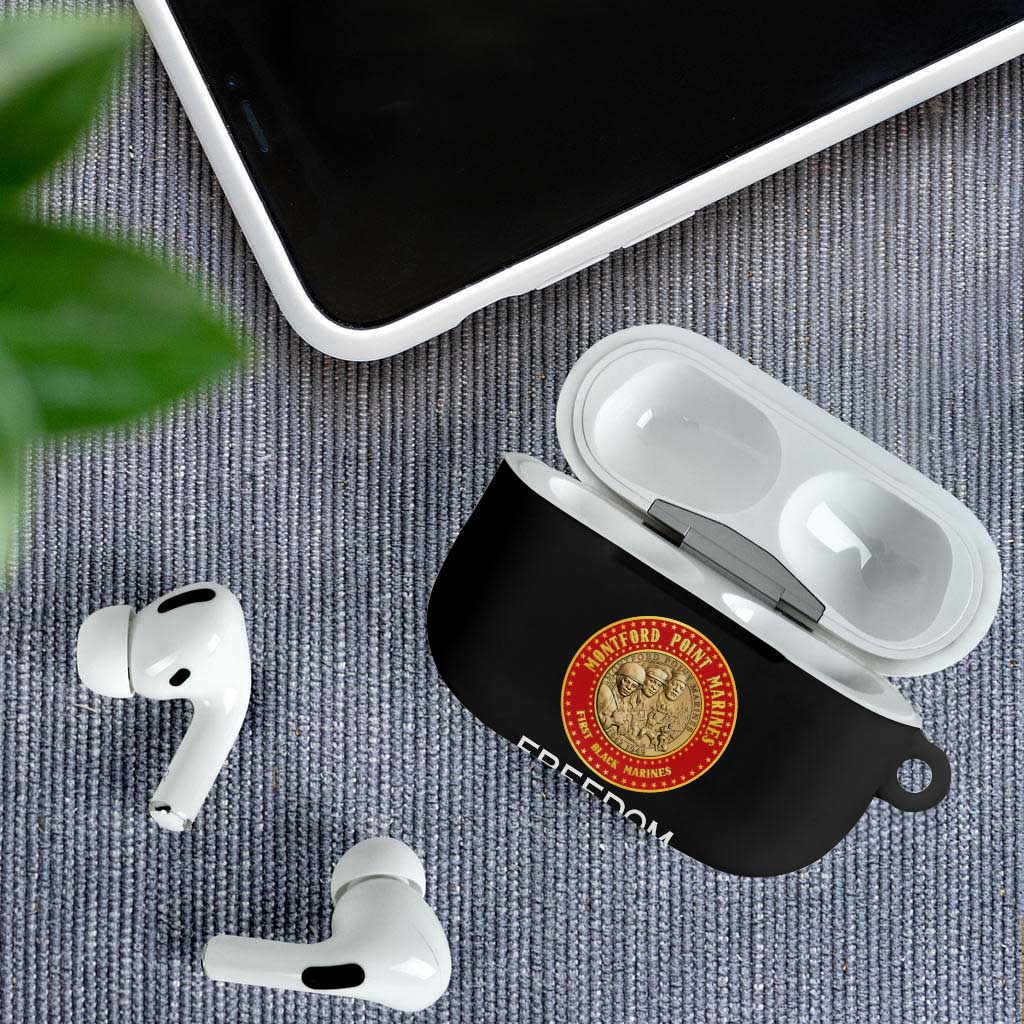 Proud to Honor Montford Point Marines AirPods Case Freedom Is Not Free - Black