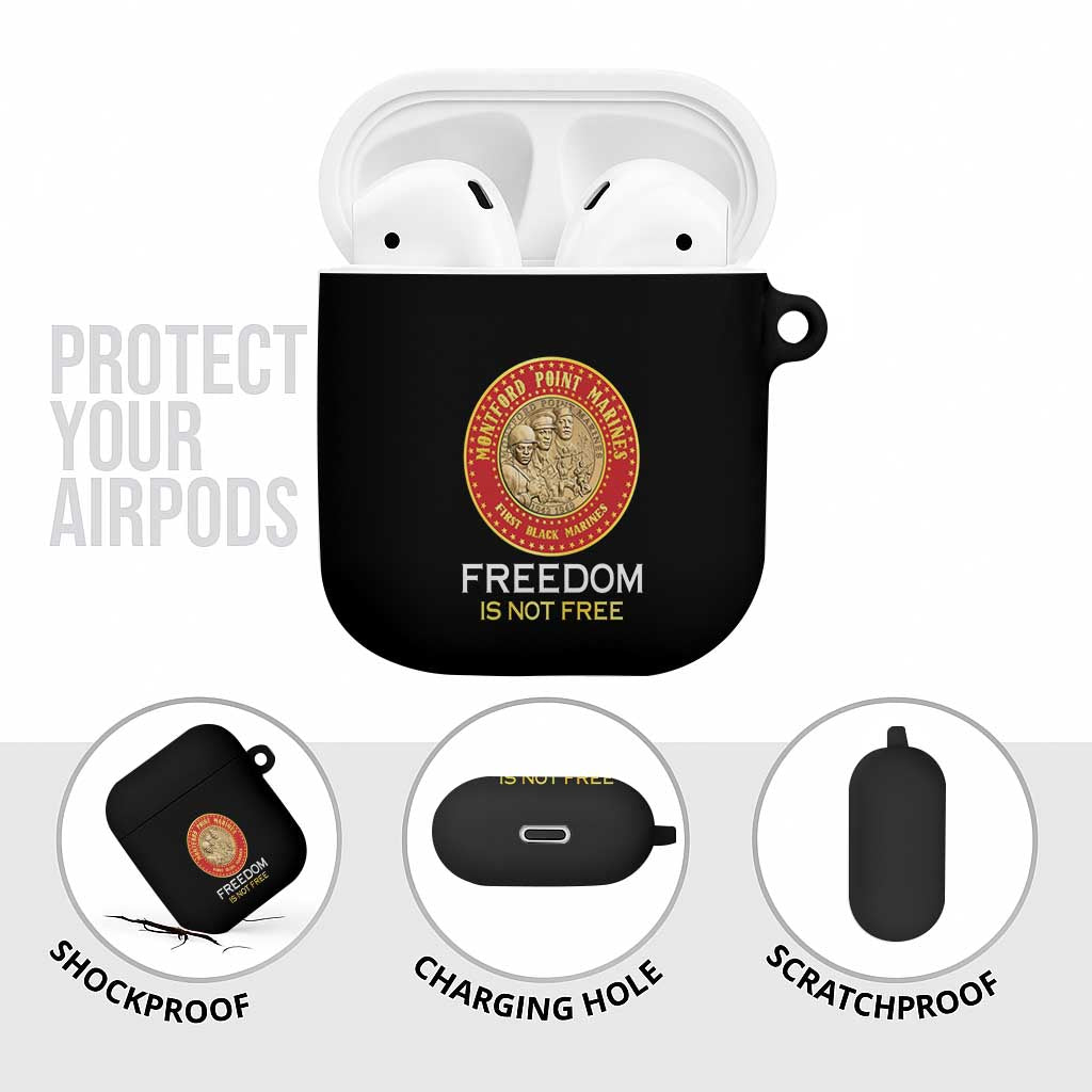 Proud to Honor Montford Point Marines AirPods Case Freedom Is Not Free - Black