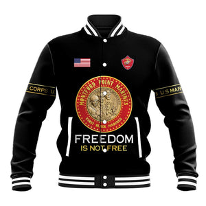 Personalized Honoring the First Black Marines Baseball Jacket Montford Point Heroes - Black - African Pride