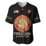 Personalized Honoring the First Black Marines Baseball Jersey Montford Point Heroes - Black - African Pride