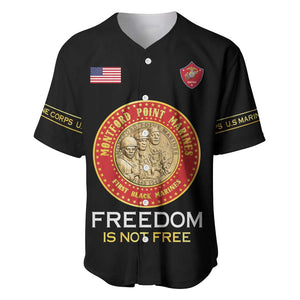 Personalized Honoring the First Black Marines Baseball Jersey Montford Point Heroes - Black - African Pride