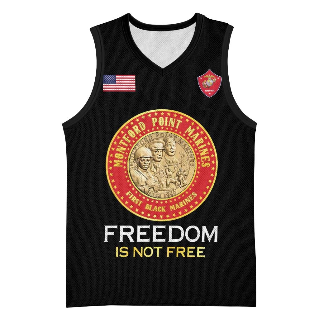 Personalized Honoring the First Black Marines Basketball Jersey Montford Point Heroes - Black - African Pride