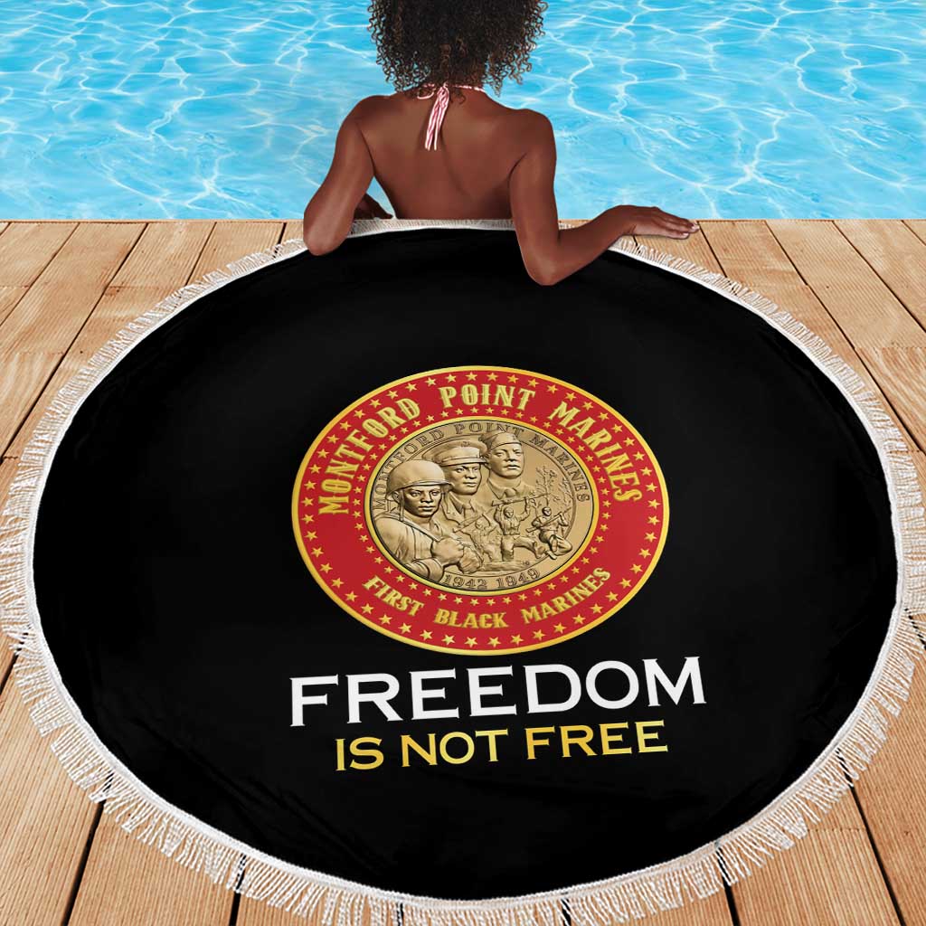 Honoring the First Black Marines Beach Blanket Montford Point Heroes - Black - African Pride