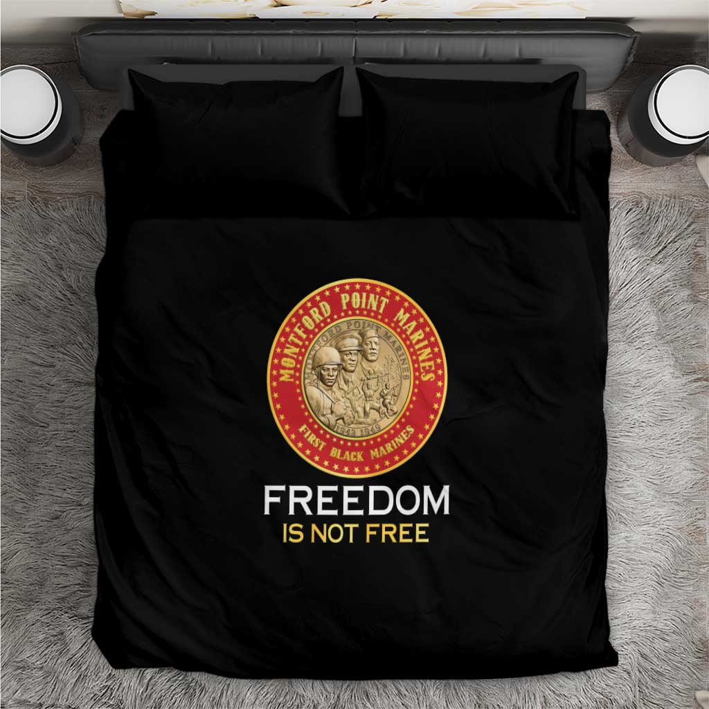Honoring the First Black Marines Bedding Set Montford Point Heroes - Black - African Pride