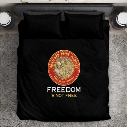 Honoring the First Black Marines Bedding Set Montford Point Heroes - Black - African Pride