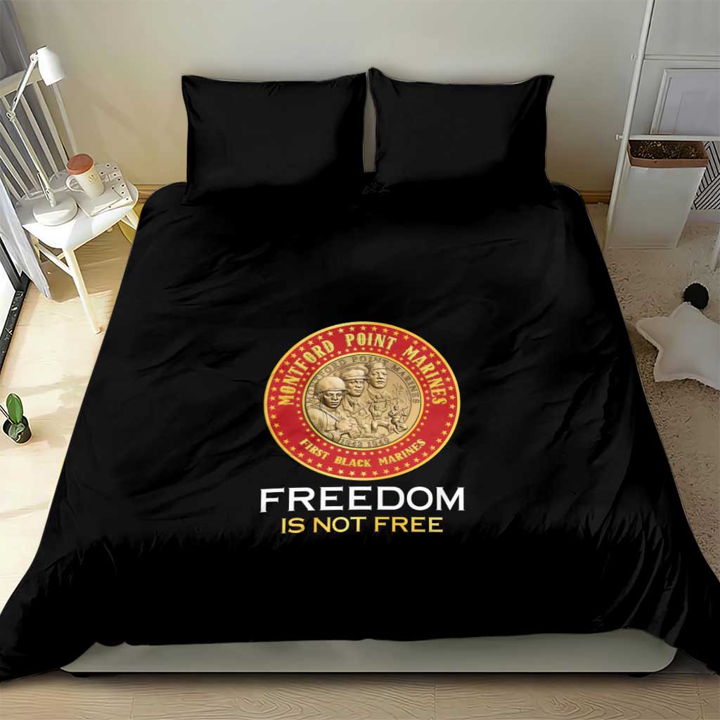 Honoring the First Black Marines Bedding Set Montford Point Heroes - Black - African Pride