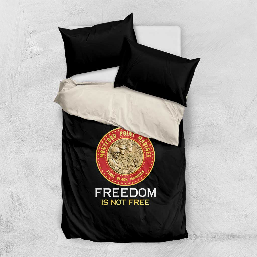 Honoring the First Black Marines Bedding Set Montford Point Heroes - Black - African Pride