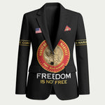 Personalized Proud to Honor Montford Point Marines Blazer Freedom Is Not Free - Black