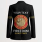 Personalized Proud to Honor Montford Point Marines Blazer Freedom Is Not Free - Black