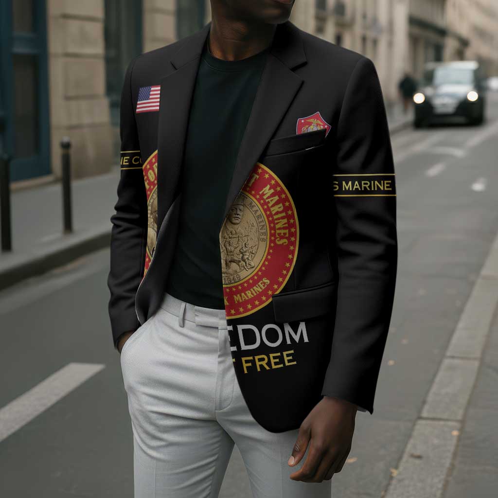Personalized Proud to Honor Montford Point Marines Blazer Freedom Is Not Free - Black