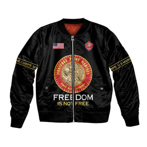 Personalized Honoring the First Black Marines Bomber Jacket Montford Point Heroes - Black - African Pride