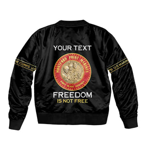 Personalized Honoring the First Black Marines Bomber Jacket Montford Point Heroes - Black - African Pride