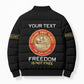 Personalized Proud to Honor Montford Point Marines Bomber Puffer Jacket Freedom Is Not Free - Black