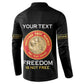 Personalized Proud to Honor Montford Point Marines Button Sweatshirt Freedom Is Not Free - Black