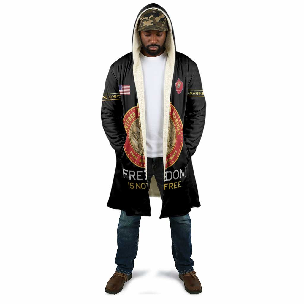 Personalized Proud to Honor Montford Point Marines Cloak Freedom Is Not Free - Black