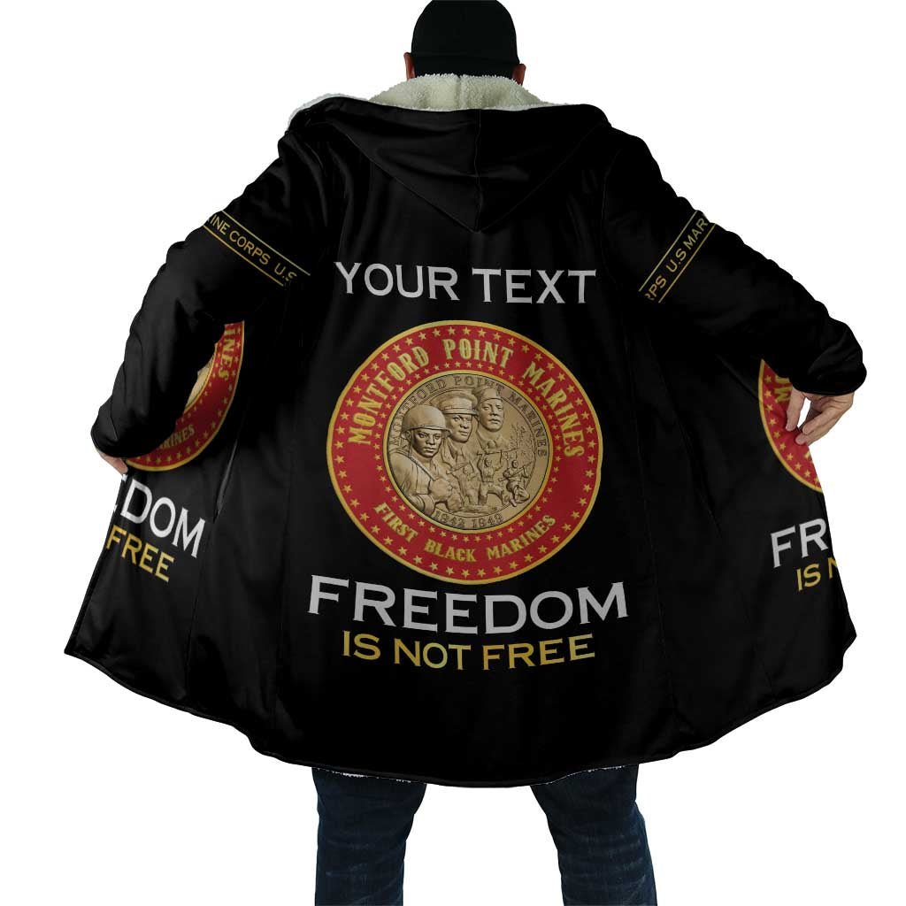 Personalized Proud to Honor Montford Point Marines Cloak Freedom Is Not Free - Black