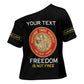 Personalized Proud to Honor Montford Point Marines Cross Shoulder Shirt Freedom Is Not Free - Black