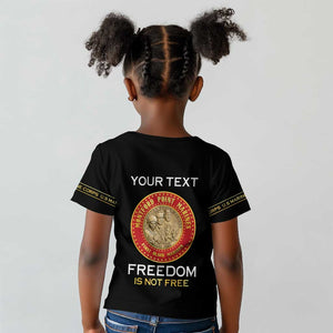 Personalized Honoring the First Black Marines Kid T shirt Montford Point Heroes - Black - African Pride