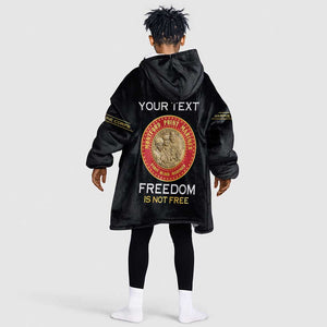 Personalized Honoring the First Black Marines Kid Wearable Blanket Hoodie Montford Point Heroes - Black - African Pride