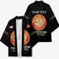 Personalized Proud to Honor Montford Point Marines Kimono Freedom Is Not Free - Black