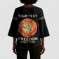 Personalized Proud to Honor Montford Point Marines Kimono Sleeve Blouse Freedom Is Not Free - Black