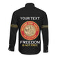 Personalized Honoring the First Black Marines Long Sleeve Button Shirt Montford Point Heroes - Black - African Pride