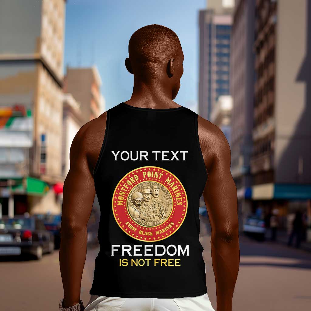 Personalized Honoring the First Black Marines Men Tank Top Montford Point Heroes - Black - African Pride