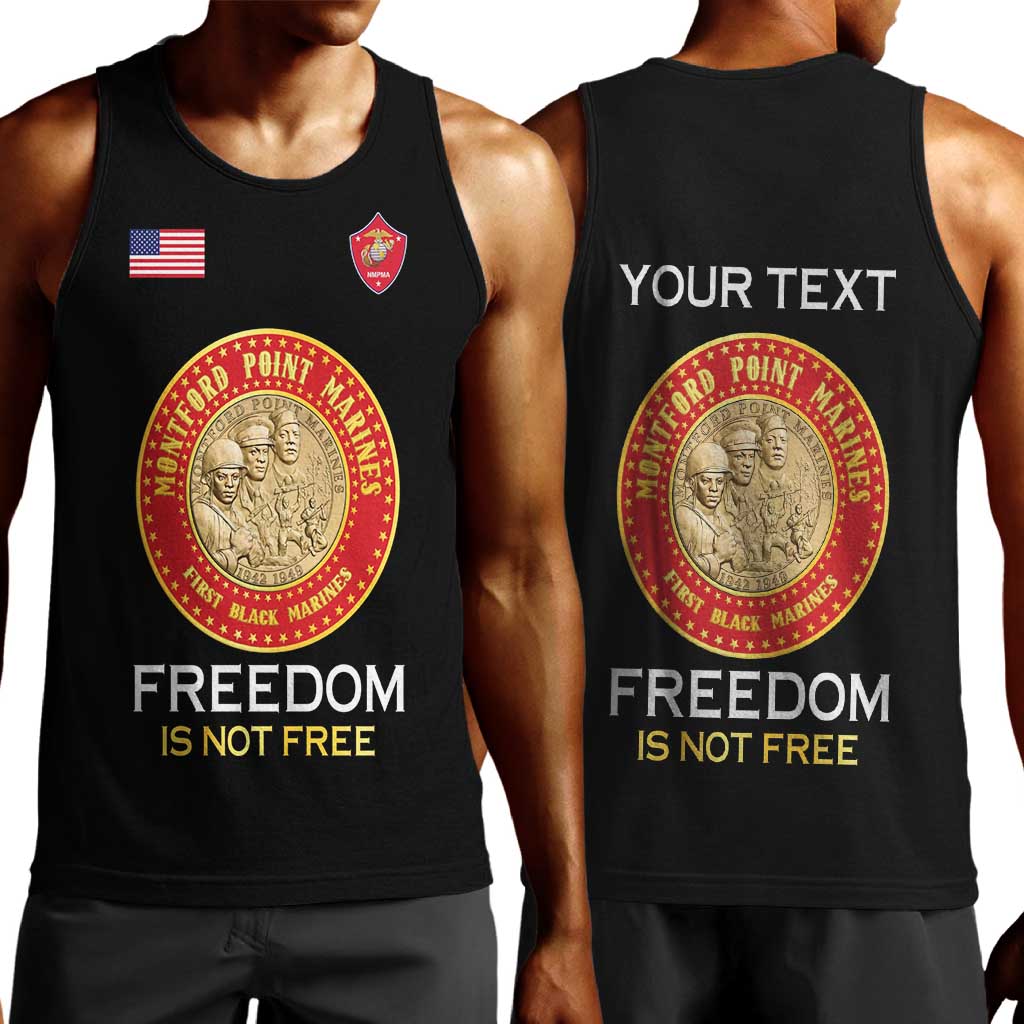 Personalized Honoring the First Black Marines Men Tank Top Montford Point Heroes - Black - African Pride