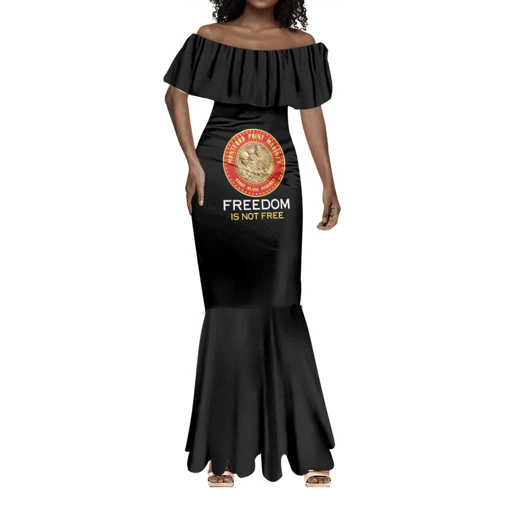 Personalized Honoring the First Black Marines Mermaid Dress Montford Point Heroes - Black - African Pride