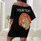 Personalized Honoring the First Black Marines Off Shoulder Short Dress Montford Point Heroes - Black - African Pride