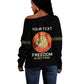 Personalized Honoring the First Black Marines Off Shoulder Sweater Montford Point Heroes - Black - African Pride
