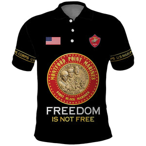 Personalized Honoring the First Black Marines Polo Shirt Montford Point Heroes - Black - African Pride