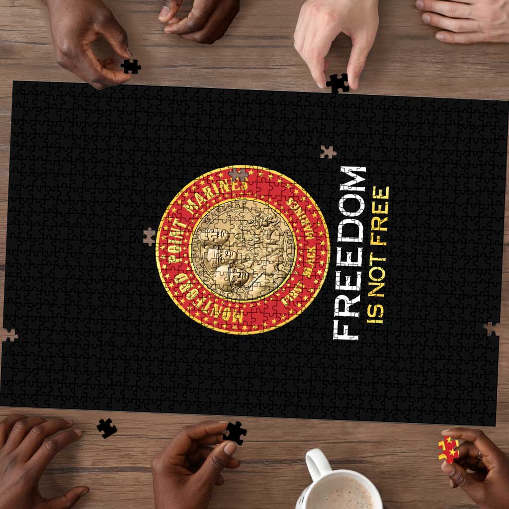 Proud to Honor Montford Point Marines Puzzle Freedom Is Not Free - Black