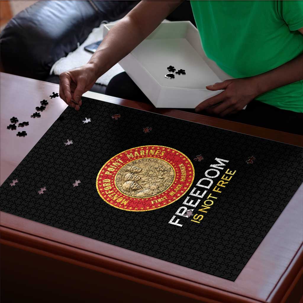 Proud to Honor Montford Point Marines Puzzle Freedom Is Not Free - Black