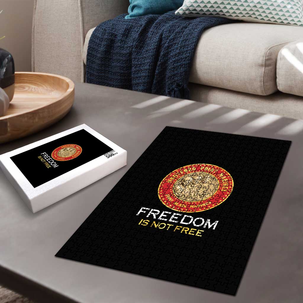 Proud to Honor Montford Point Marines Puzzle Freedom Is Not Free - Black