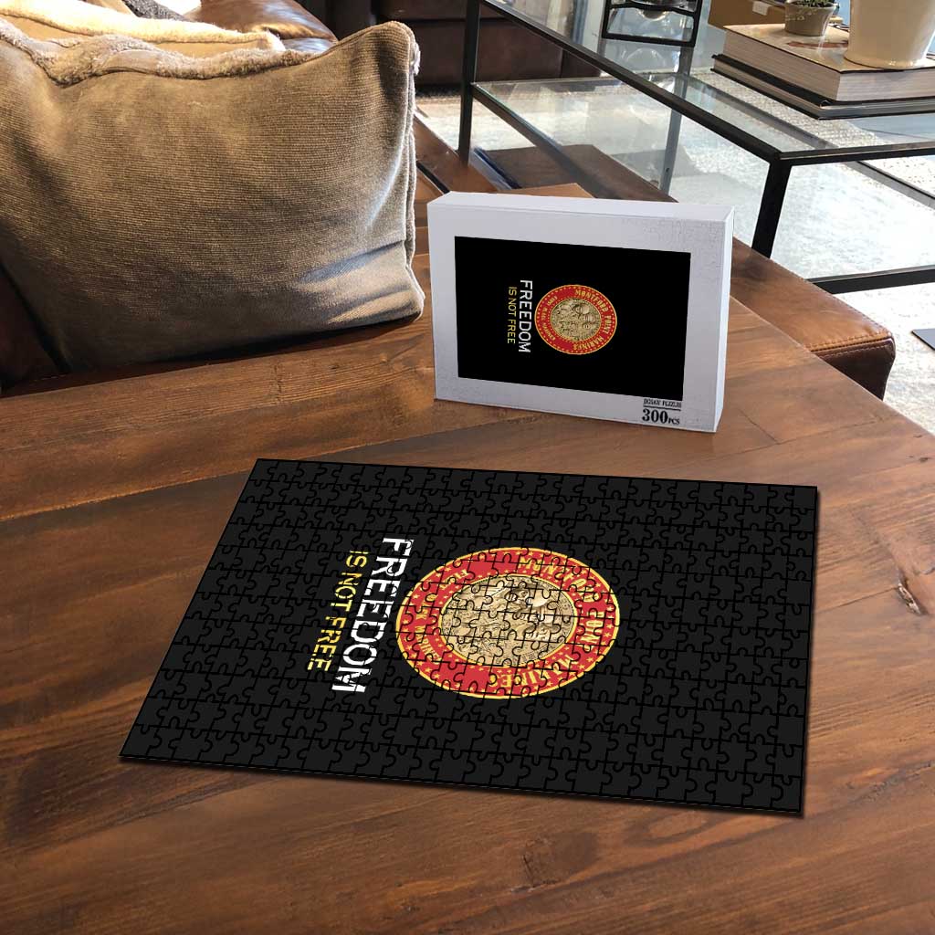 Proud to Honor Montford Point Marines Puzzle Freedom Is Not Free - Black