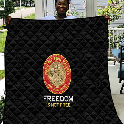 Honoring the First Black Marines Quilt Montford Point Heroes - Black - African Pride