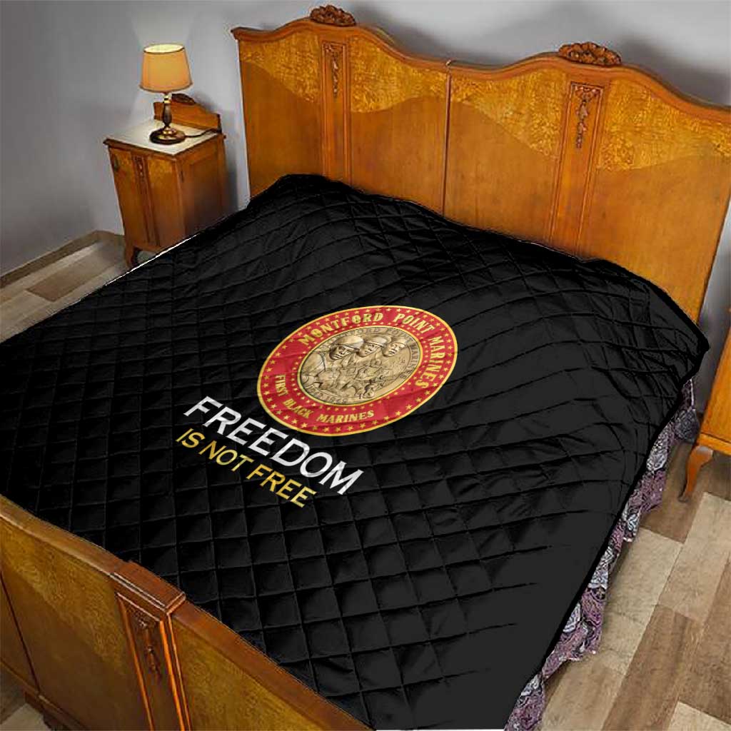 Honoring the First Black Marines Quilt Montford Point Heroes - Black - African Pride
